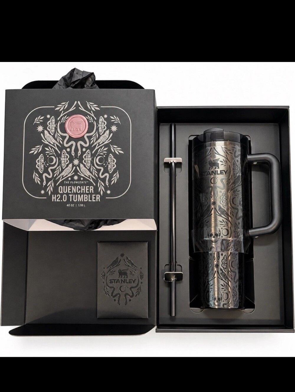 Stanley Deadly Damask 40oz Halloween Quencher H2.0 FlowState Tumbler NIB